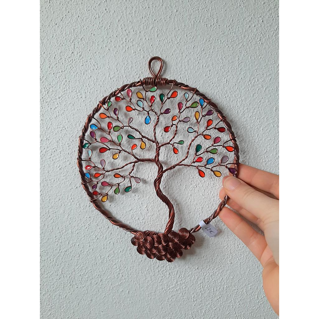 Arbre de Vie Ø15cm fermé cuivré - Multicolore