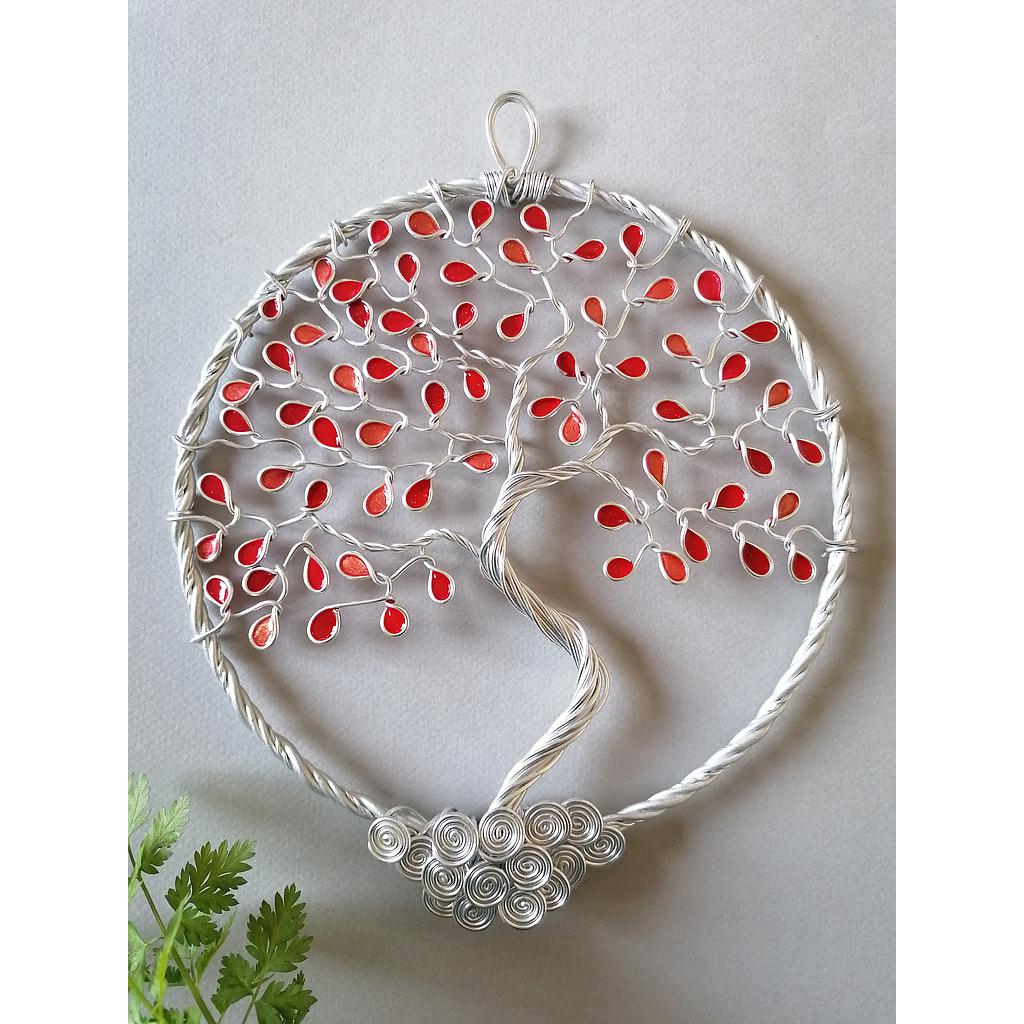 Arbre de Vie Ø20cm - Camaïeu de rouge