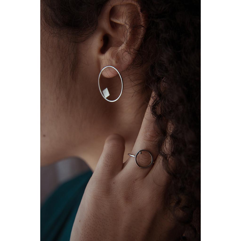 Boucles d'oreilles BULLE - bille dans son rond