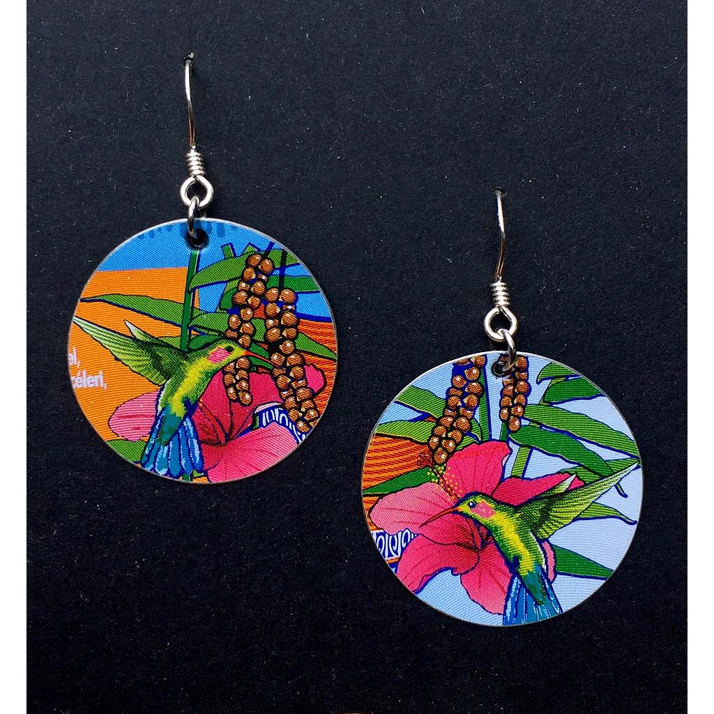 Boucles d'oreilles écologiques &quot;Colibris&quot; 