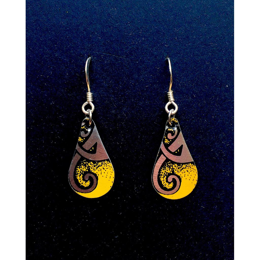 Boucles d'oreilles écologiques gouttes &quot;Accroche-coeur&quot;