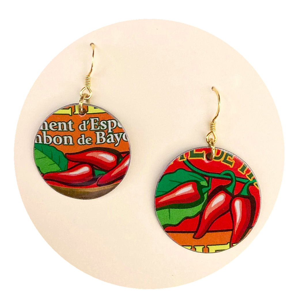 Boucles d'oreilles écologiques &quot;Piments d'Espelette&quot;