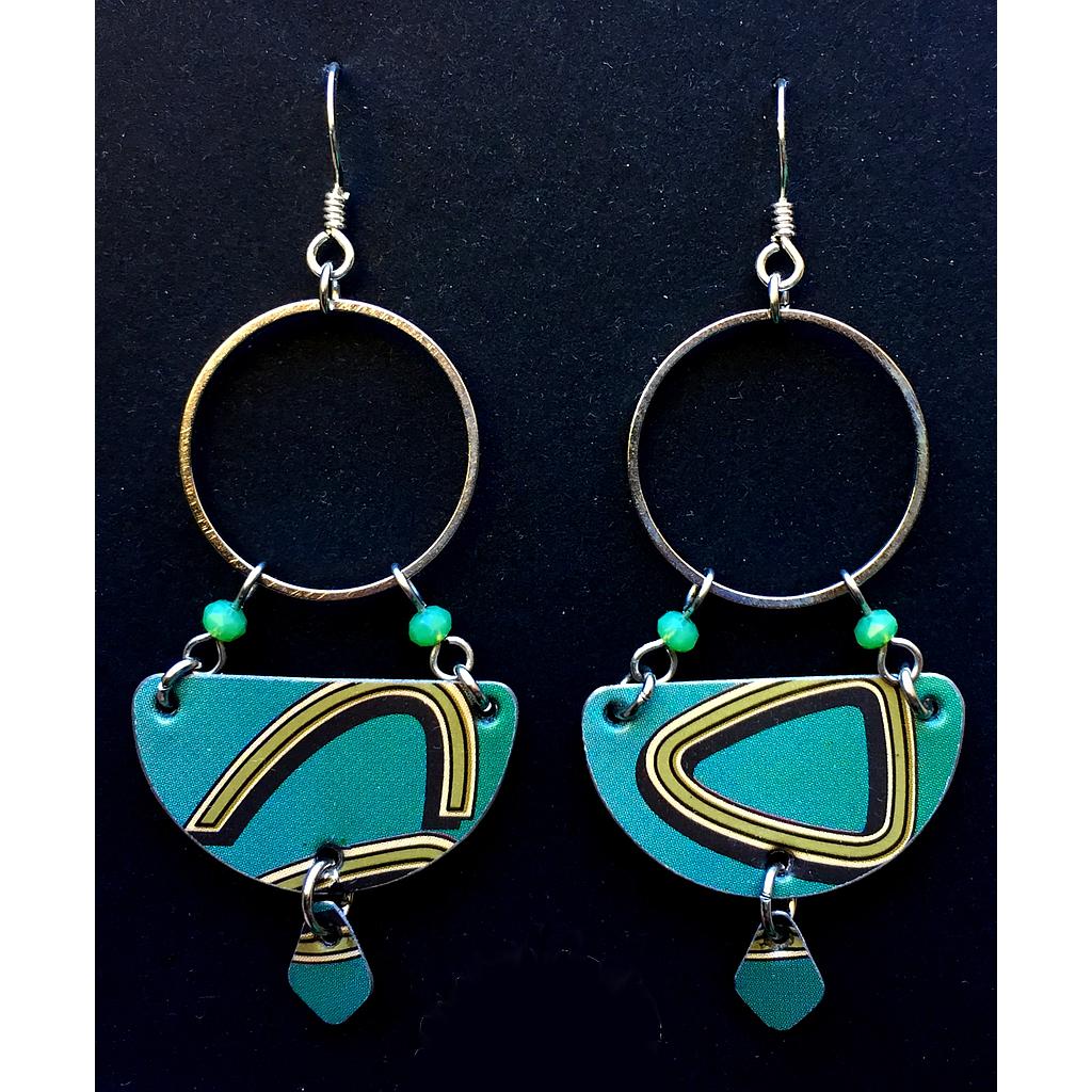 Boucles d'oreilles écologiques demi-lune &quot;Giocanta&quot; bleu lagon