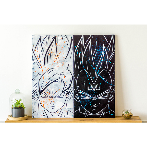 Tableau &quot;Goku/Vegeta&quot; 50x50 cm