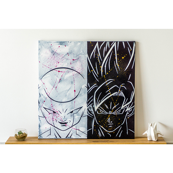 Tableau &quot;Freeza/Goku&quot; 50x50 cm
