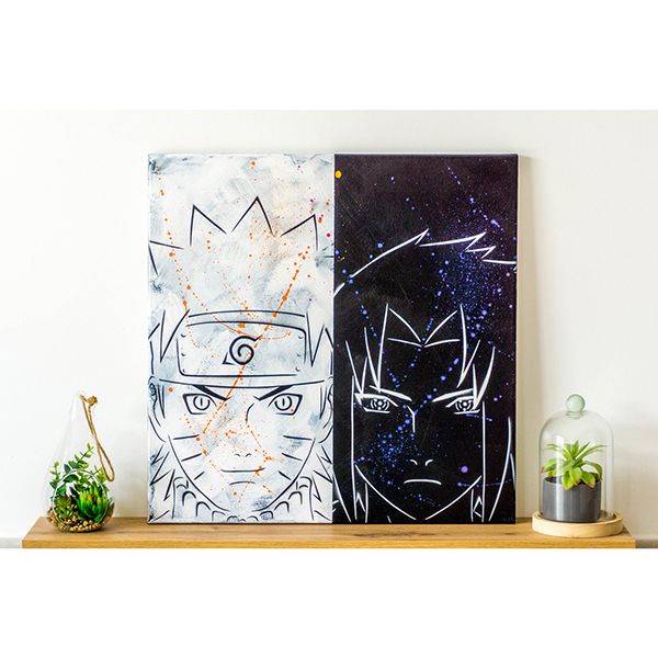 Tableau &quot;Naruto/Sasuke&quot; 50x50 cm