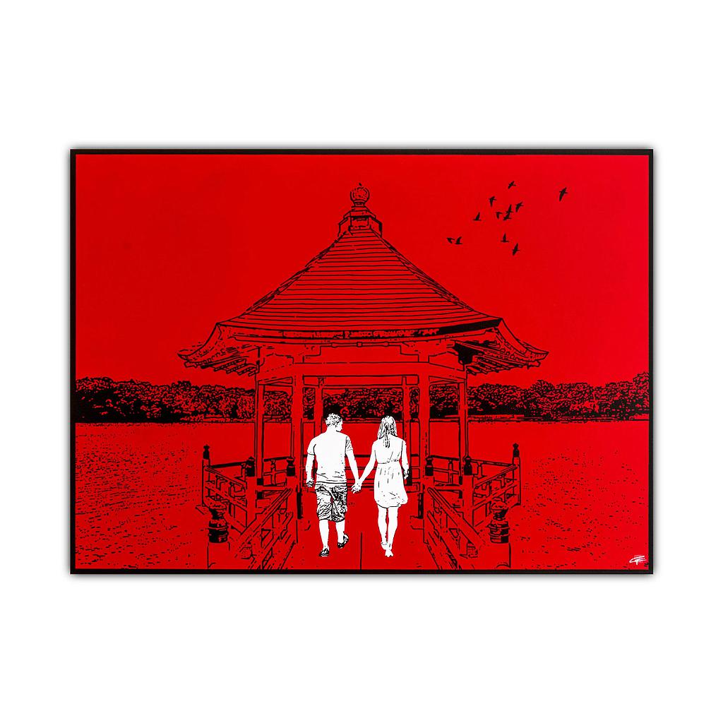 Tableau &quot;Promenade à Fukuoka&quot; 73x100 cm