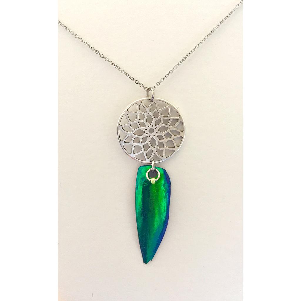 Collier élytre &quot;Rosace&quot;, fermoir T