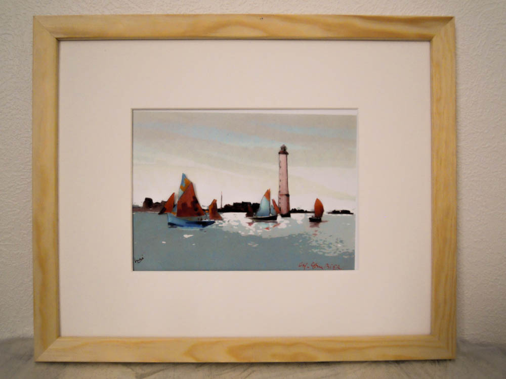 LES VOILIERS ET LE PHARE  24x30