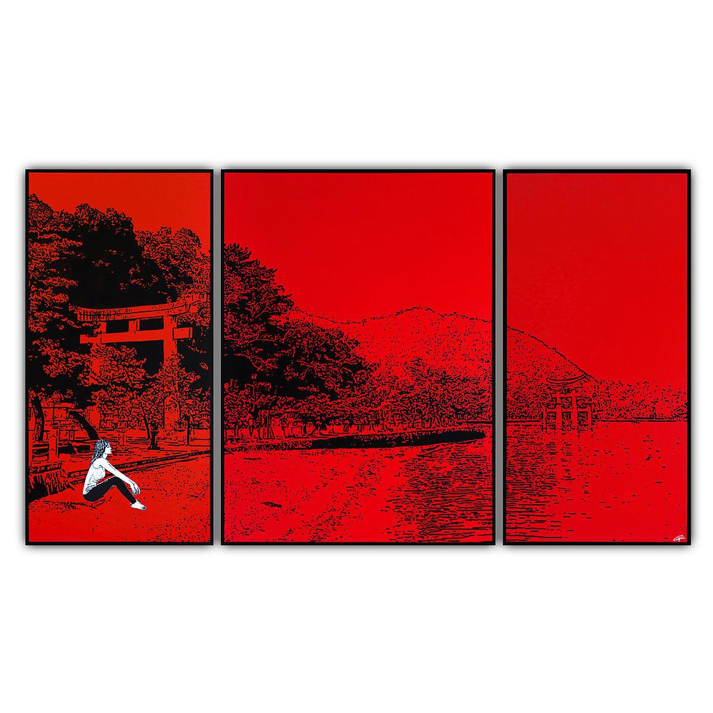 Tableau &quot;Promenade à Miyajima&quot; 178x100 cm