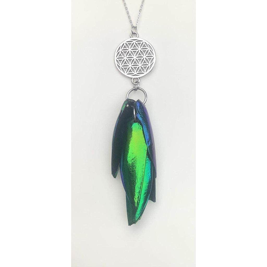 Collier élytre  &quot;Fleur de vie&quot;