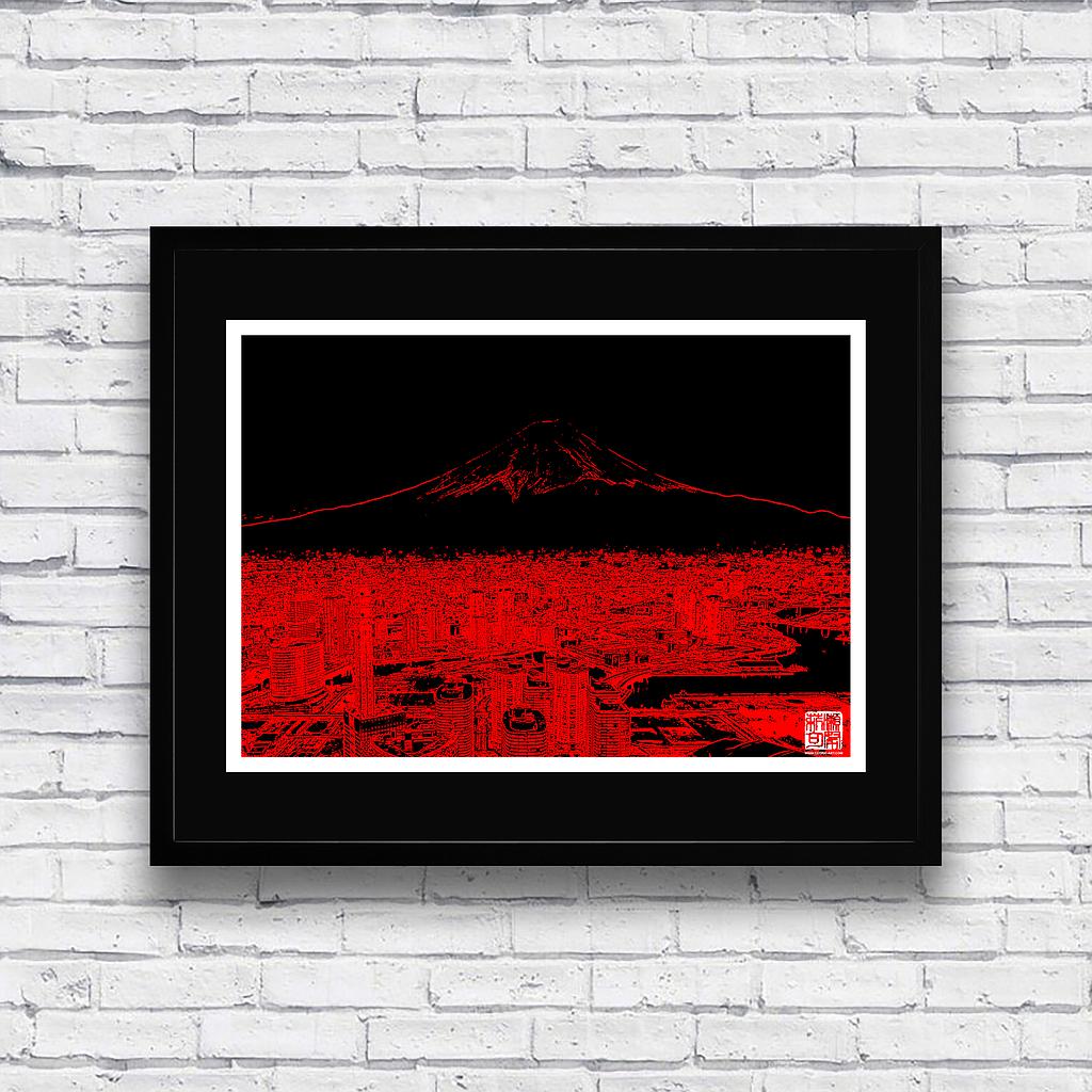 Reproduction de tableau &quot;Fuji&quot; 30x42 cm