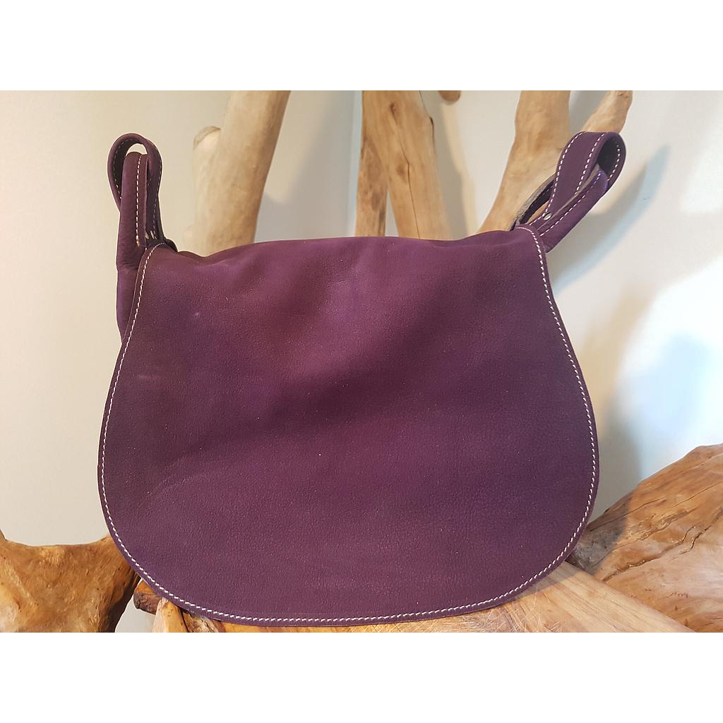 Gibecière 30x25 cm nubuck violet