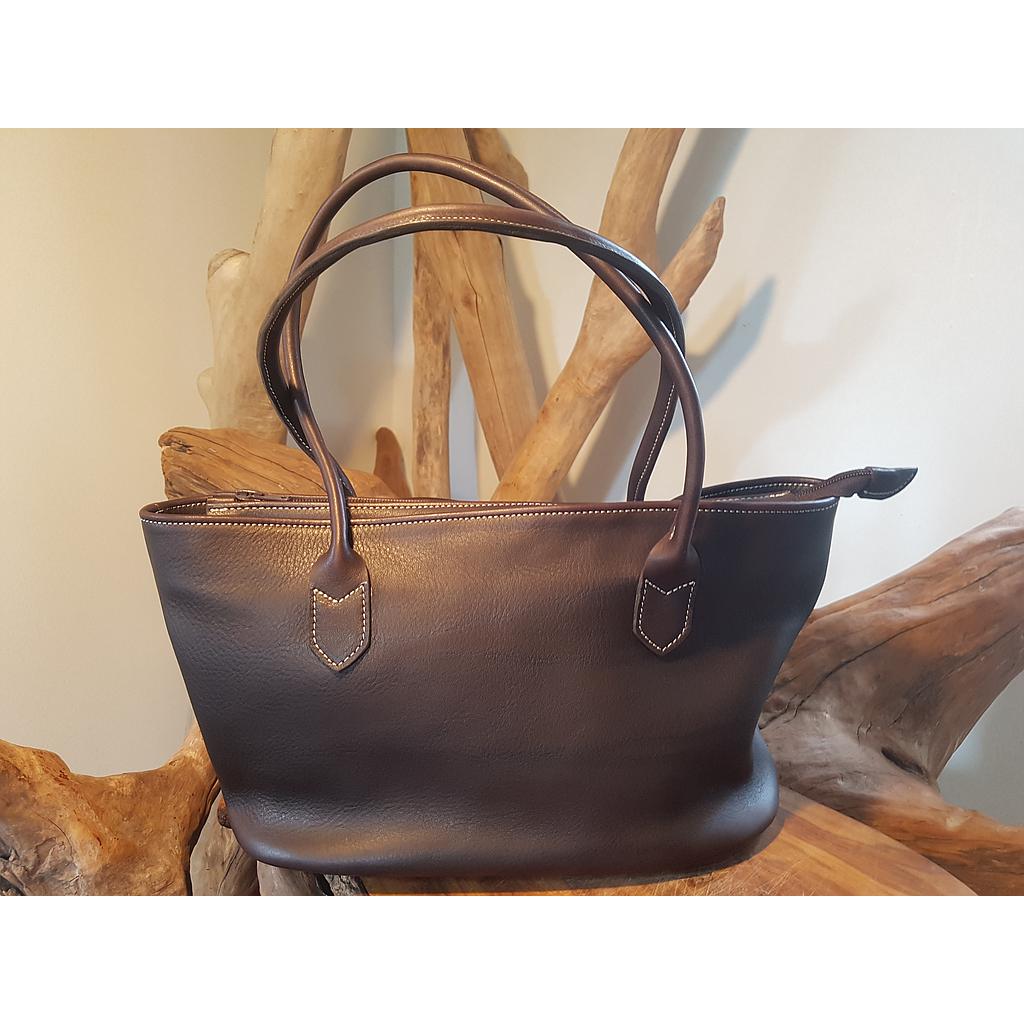 Sac shopping marron foncé 33x22 cm