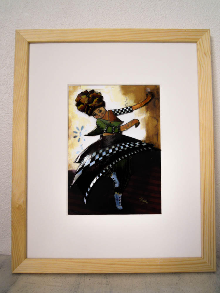 DANSEUSE AUX DAMIERS 24x30 cmcm