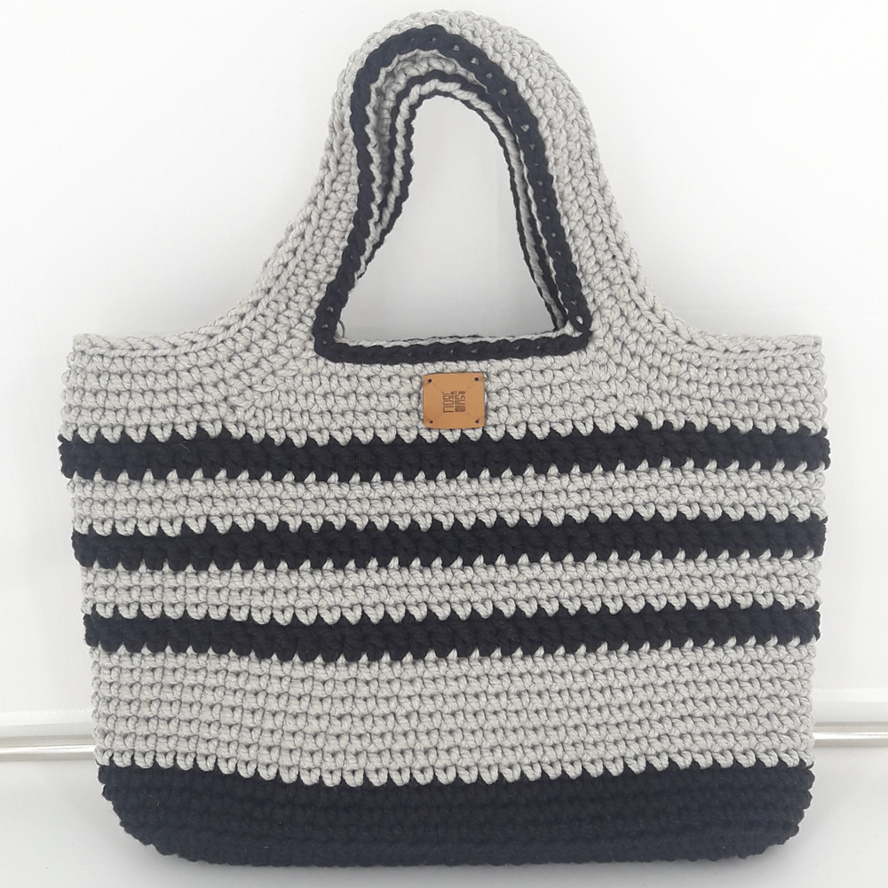 Sac Coton Gris et Noir