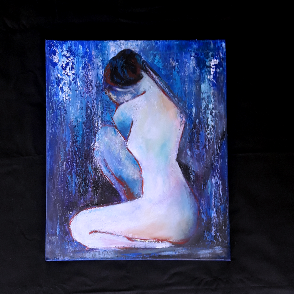 Tableau &quot;Nu Bleu&quot; 50x60 cm