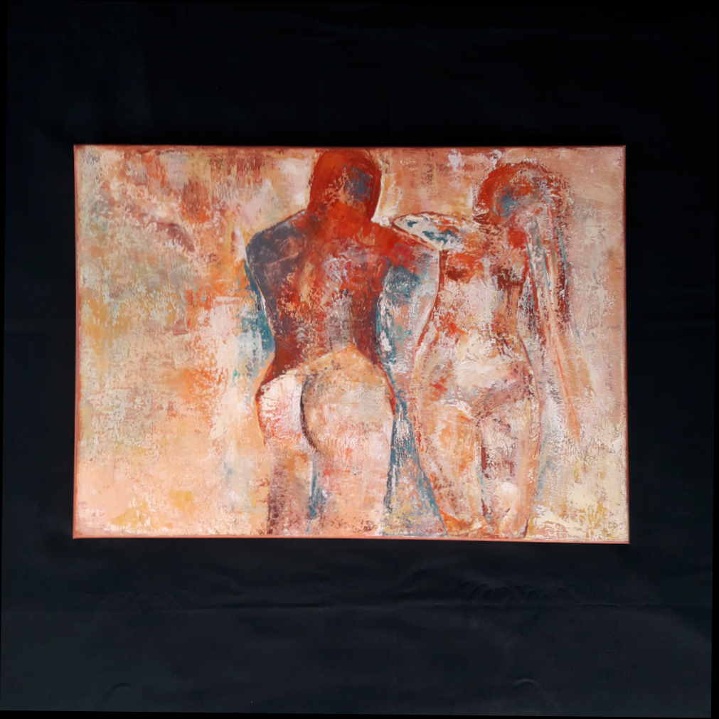 Tableau &quot;Couple nu&quot; 50x70 cm