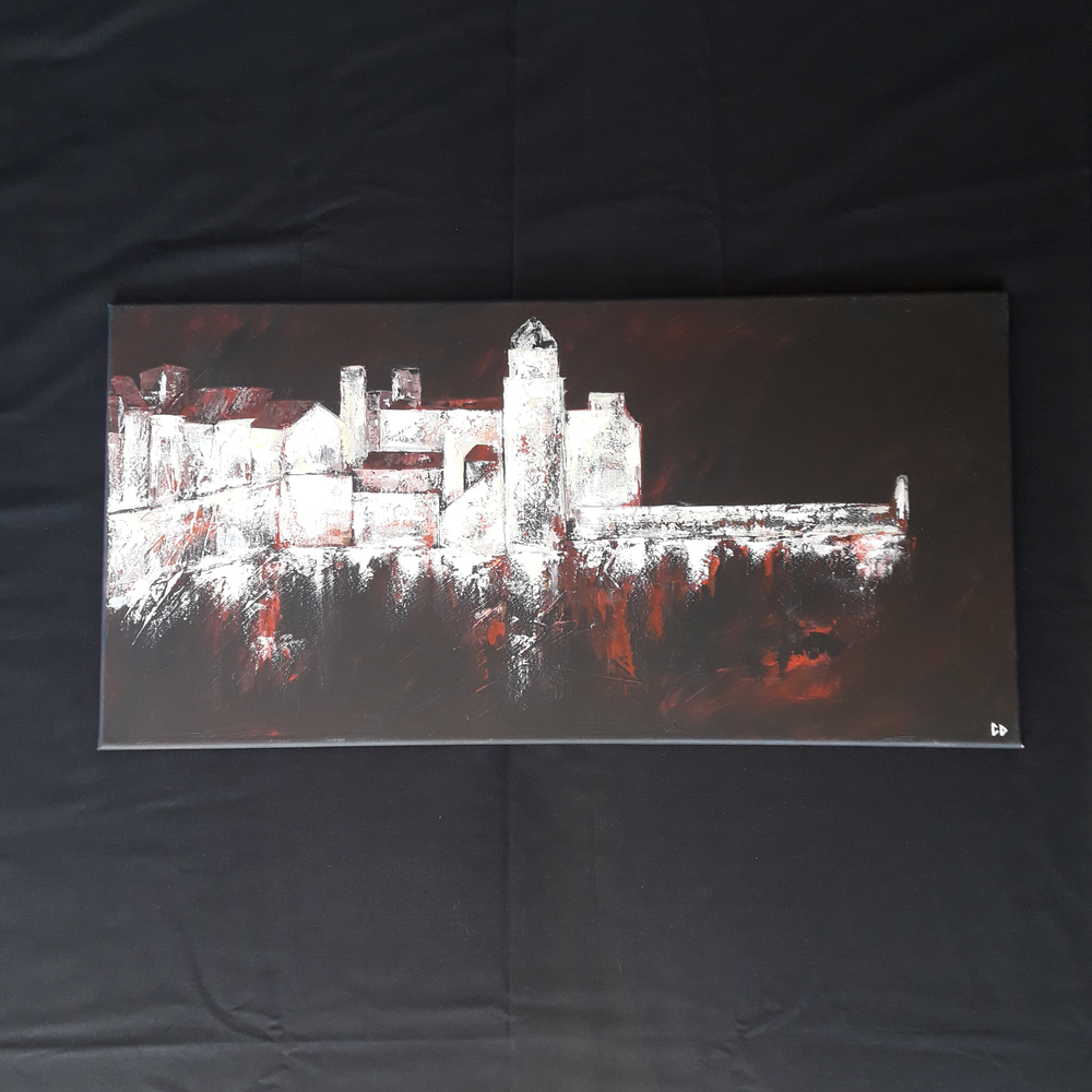 Tableau &quot;Collioure de Nuit&quot; 40x80 cm