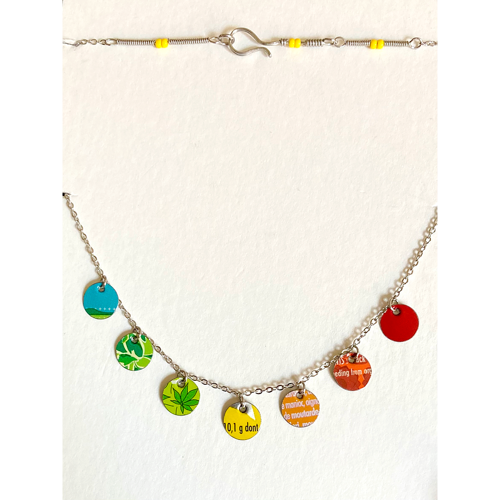 Collier écologique pampilles arc-en-ciel