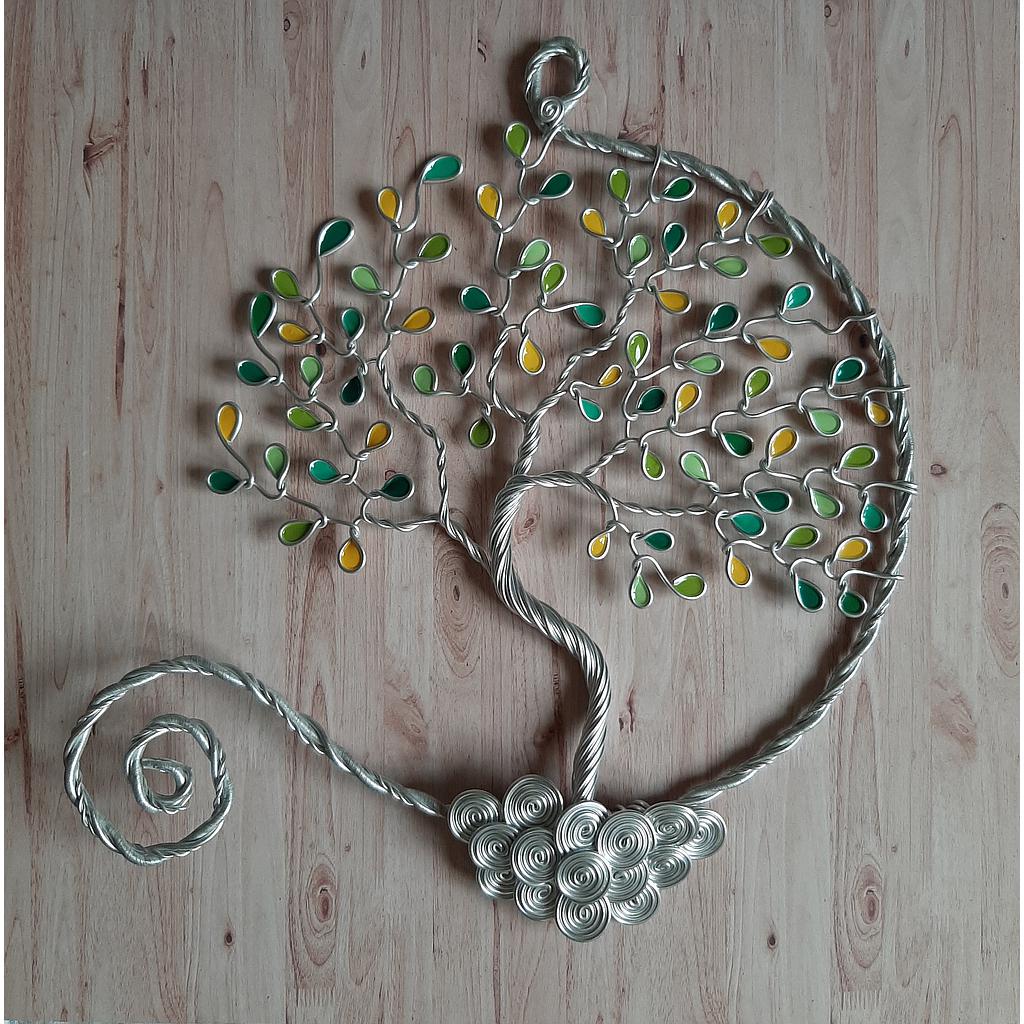 Arbre de Vie Ø20cm - Jaune, vert et turquoise