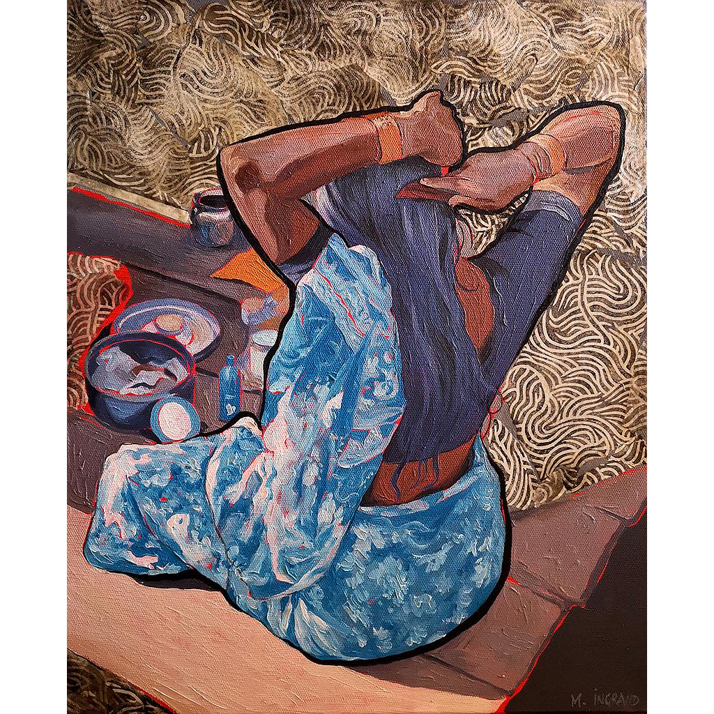 FEMME AU PEIGNE 38x46