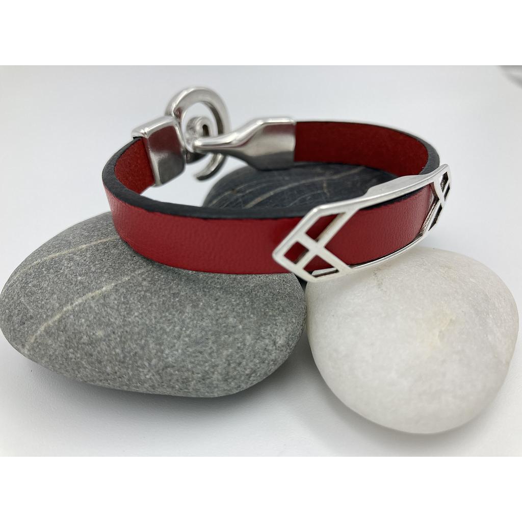 BRACELET SIMPLE ROUGE FIGURE GEO SPIRALE