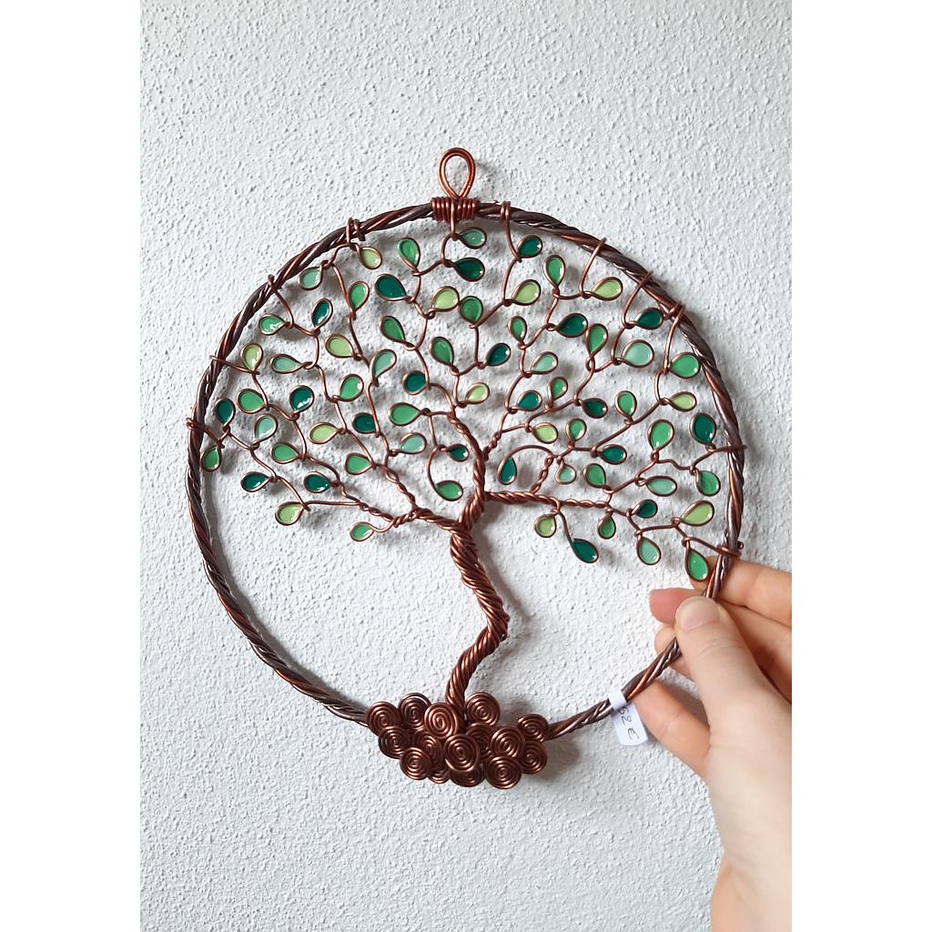 Arbre de Vie fermé 20 cm - Cuivré - Turquoise