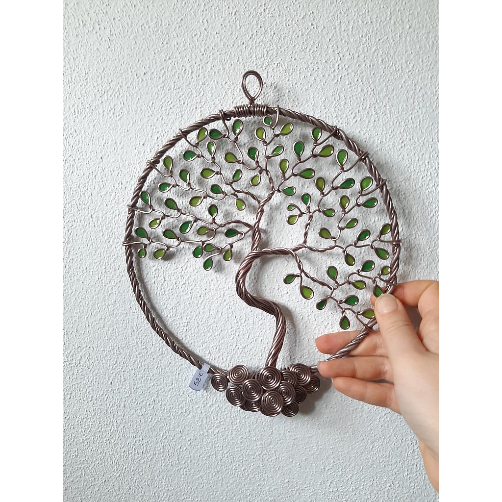 Arbre de Vie fermé 20 cm - Marron clair - Vert
