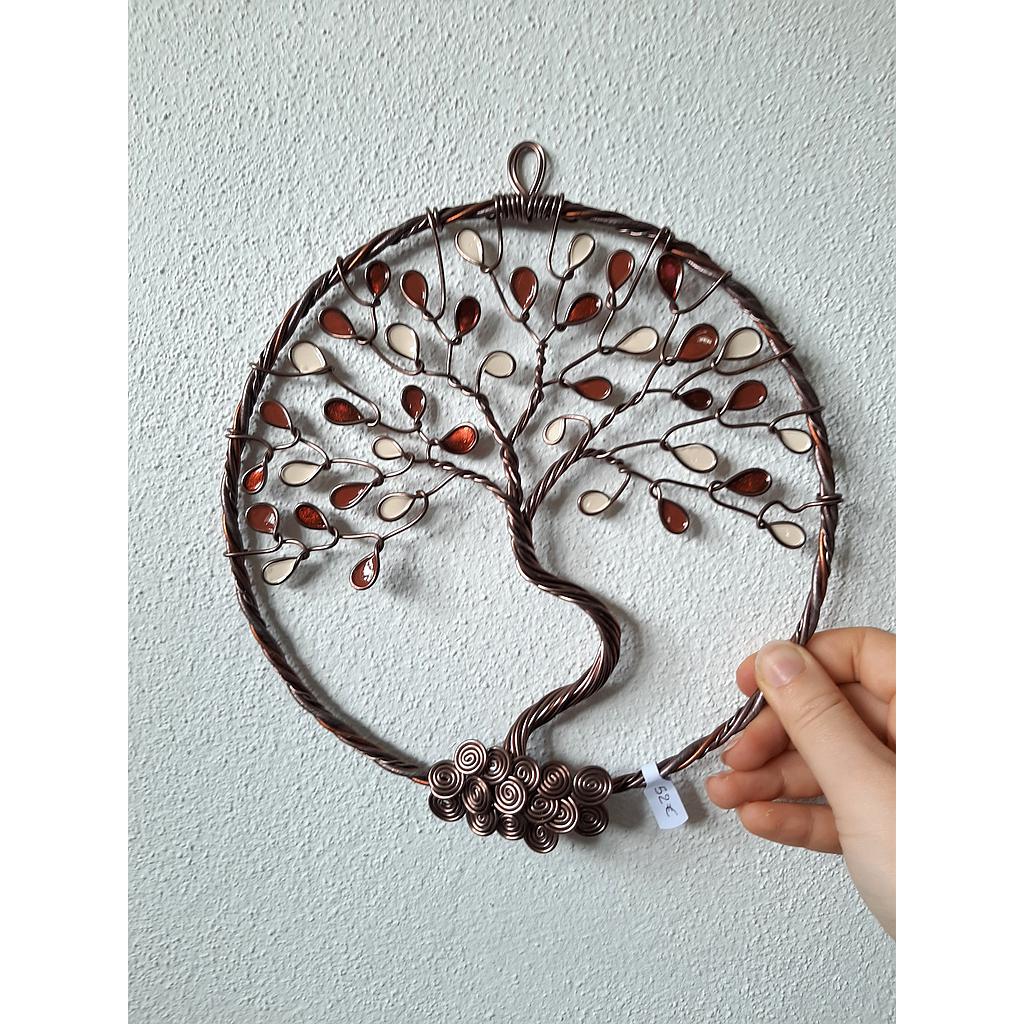 Arbre de Vie fermé 20 cm - Marron clair - Cuivré et beige