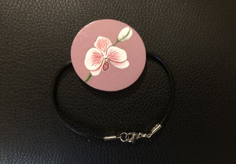 Bracelet orchidée rose