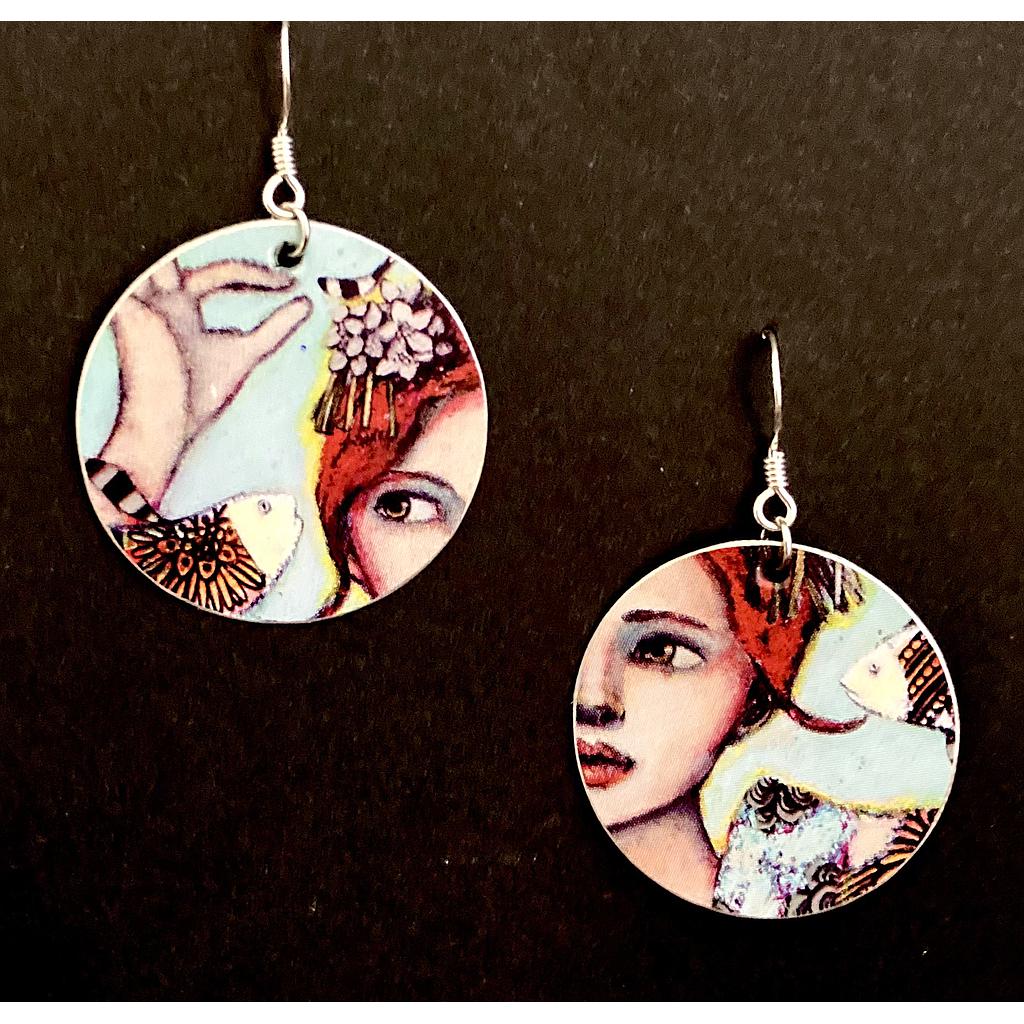 Boucles d'oreilles écologiques &quot;Mademoiselle Perle&quot;
