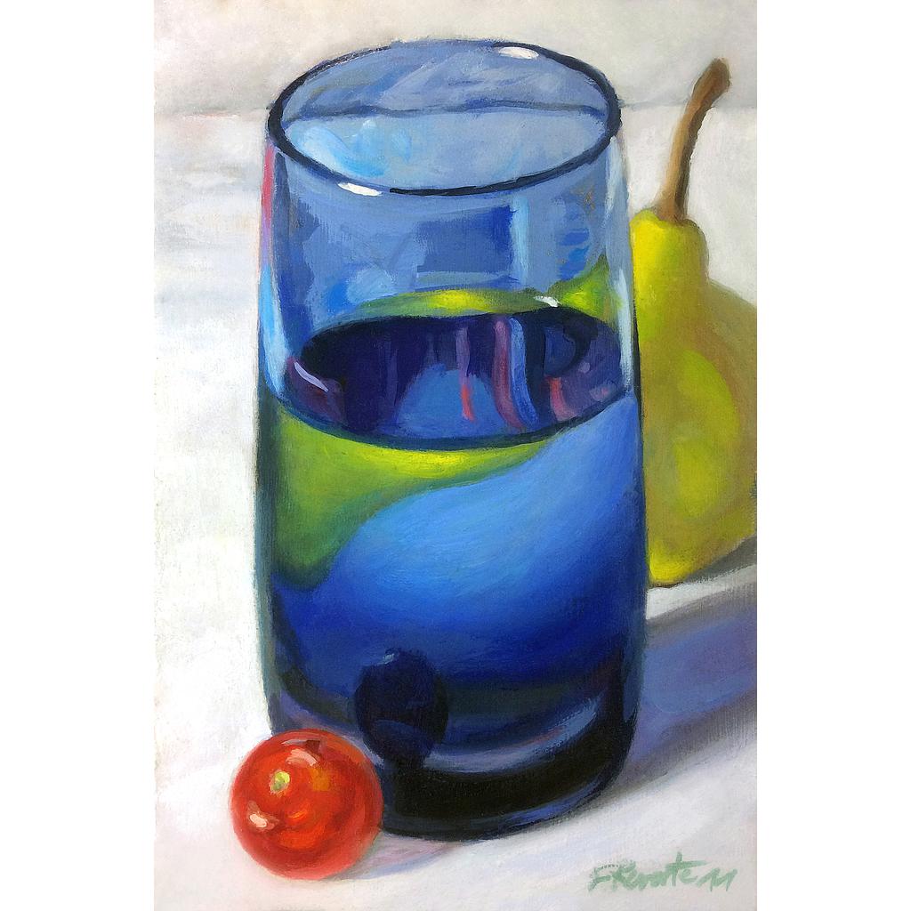 Verre Bleu 18x12 cm
