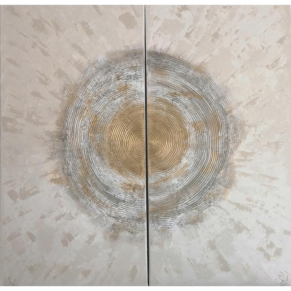Tableau dyptique&quot; Un jour... la vie !&quot; 40x80 cm